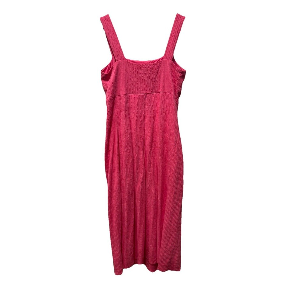 Boden Strappy Seersucker Midi Dress in Festival Pink Size 8R - Picture 10 of 10